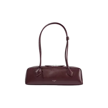 Alaia Leather Shoulder Bag Women's Burgundy
