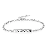 925 Sterling Silver Cat and Dog Diary Men's Bracelet