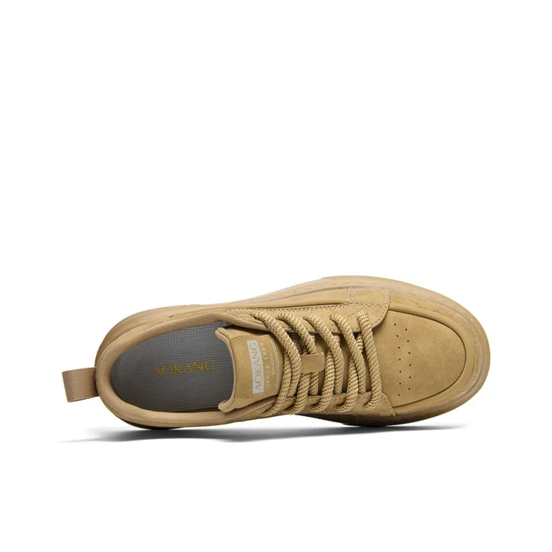 AOKANG Air Force One Series Skateboard Shoes Men Low Top Yellow, Brown, White-4