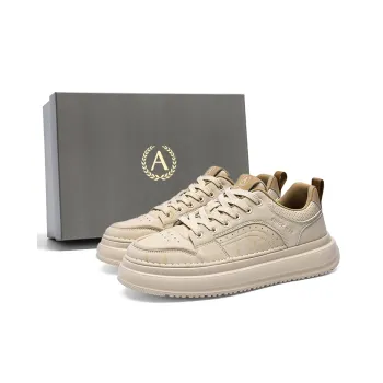 AOKANG Air Force One Series Skateboard Shoes Men Low Top Beige Yellow, White Green