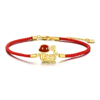 Trpopo Red Agate S925 Silver Red Red String Bracelet Women's