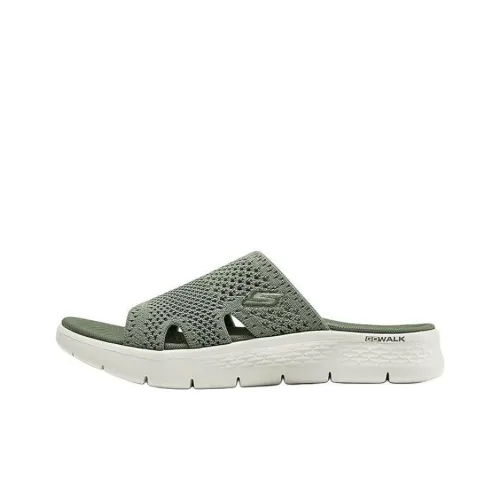 Skechers GO WALK Slip-Resistant Abrasion-Resistant Slide Slippers Women's Green