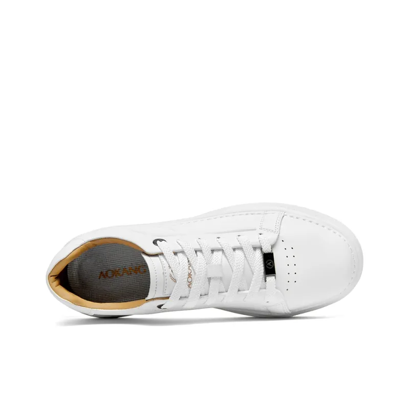 AOKANG Air Force One Series Skateboard Shoes Men Low Top White Black White-11