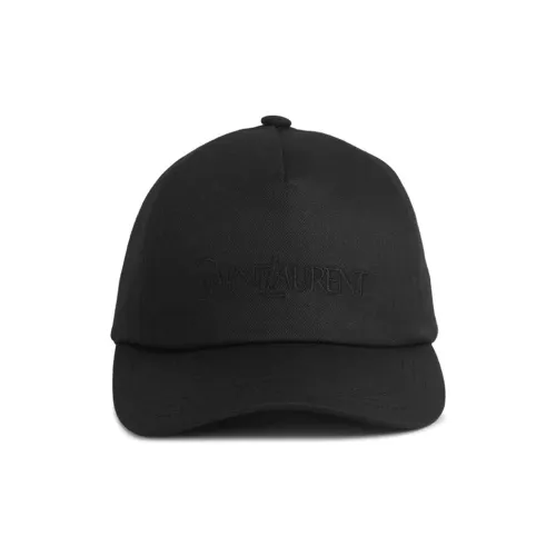 SAINT LAURENT Cotton Baseball Caps Men's Black