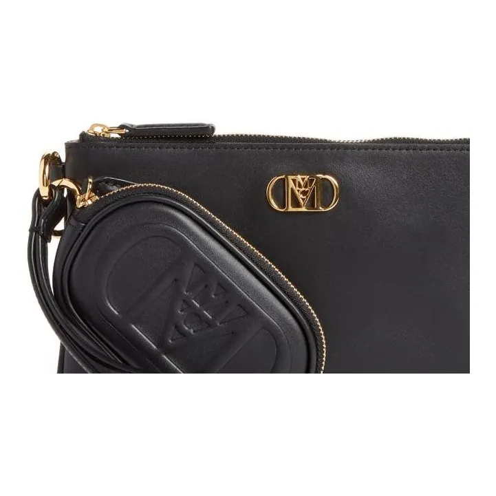MCM Mode Travia Cow Leather Combo Bag, Wrist Bag, Clutch Women's Black/Black Gold-3