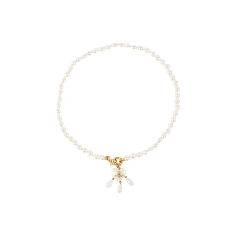 Vivienne Westwood Recycled Brass, Glass Pearl Necklaces Unisex Gold-1