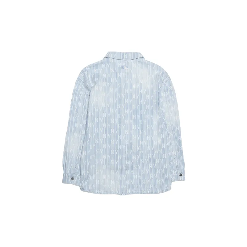 MLB New York Yankees Old Flower Shirt Unisex Light Blue-1
