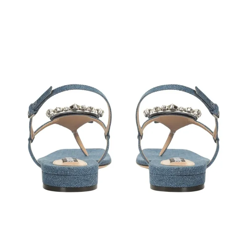 SERGIO ROSSI Godiva One Strap Sandals Women's Blue-4