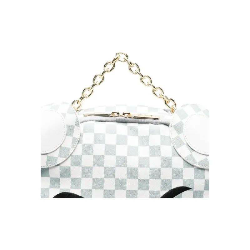 SPRAYGROUND PVC Polyvinyl Chloride Carry Backpack Women's White & Pink Blue-3