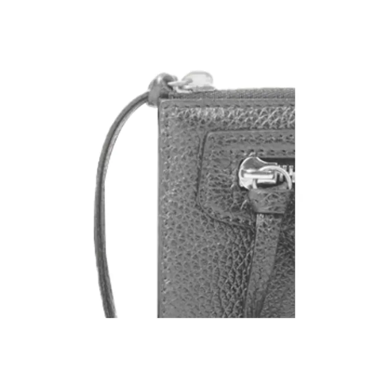 Balenciaga Grained Calfskin Coin Purses Wallets Unisex Gray-3