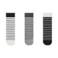 ① Fall Winter Fashion Stripes Versatile Socks Combination (White+Light Gray+Black)