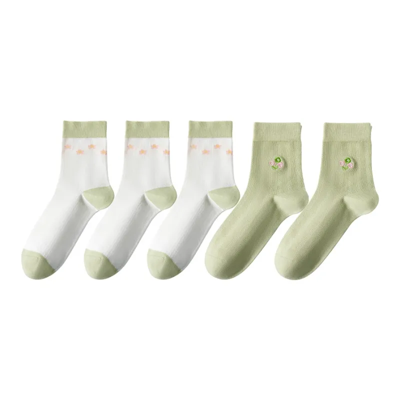 MIIOW Mid-Calf Socks Women's 5 Pack-15