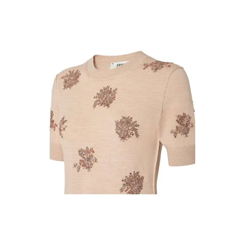 FENDI SS25 Short-Sleeved Dresses Women's Pink-3