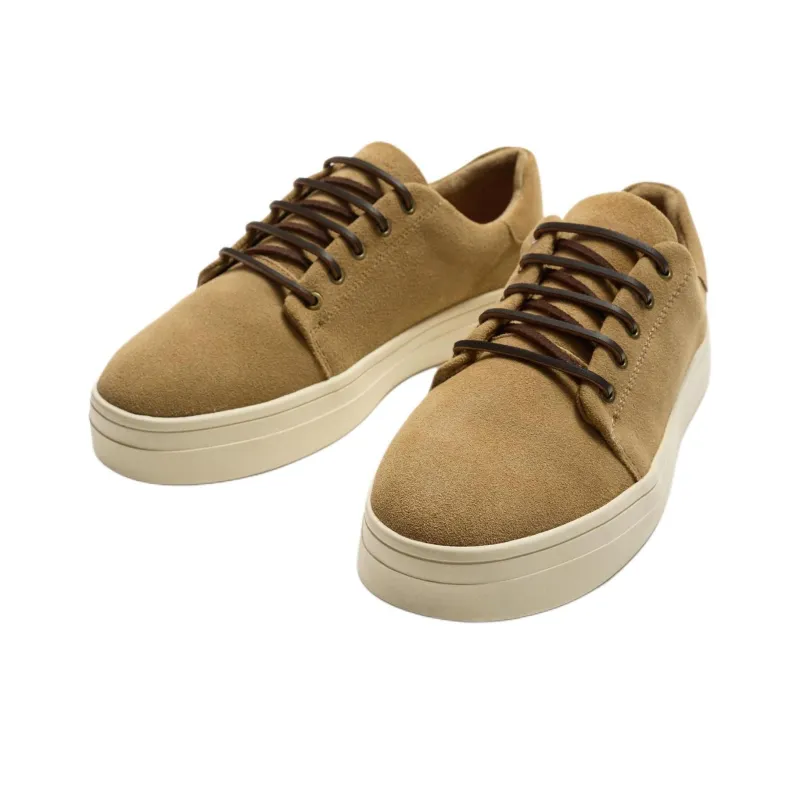 ZARA Low Top Skateboard Shoes Men's Beige Yellow-1
