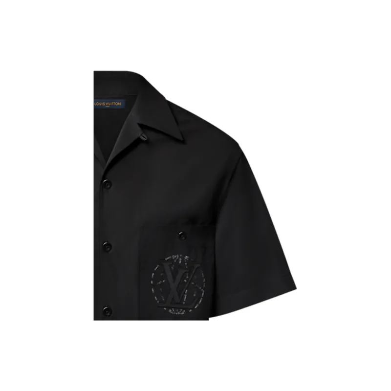 LOUIS VUITTON Embroidered Short Sleeved Cotton Shirt-5
