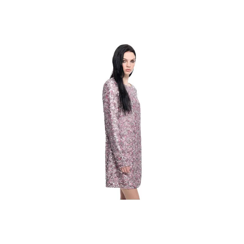 Miss Sixty Long Sleeved Dresses Women's Gray Pink-2