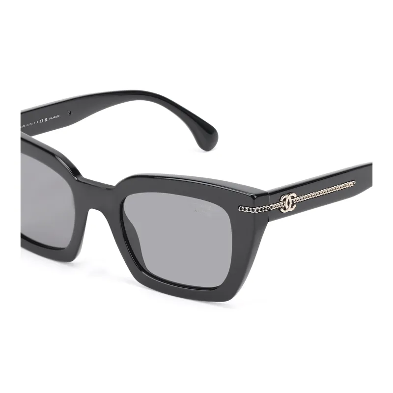 CHANEL Square Chain Polarized Sunglasses-4