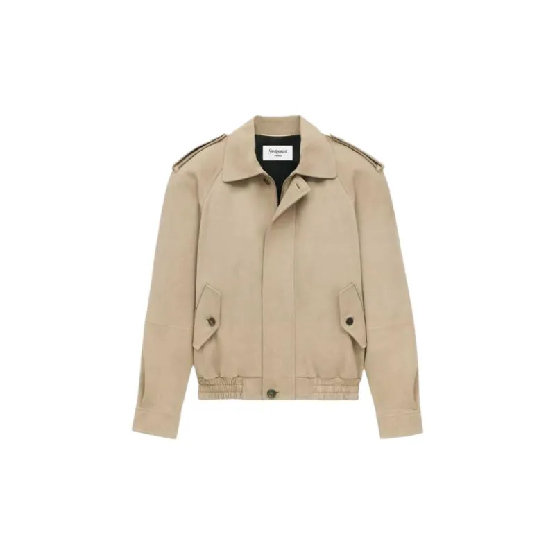 SAINT LAURENT Suede Bomber Jacket-1