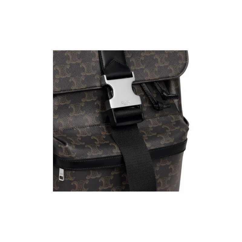 CELINE Cow Leather Backpack Men's Black-3