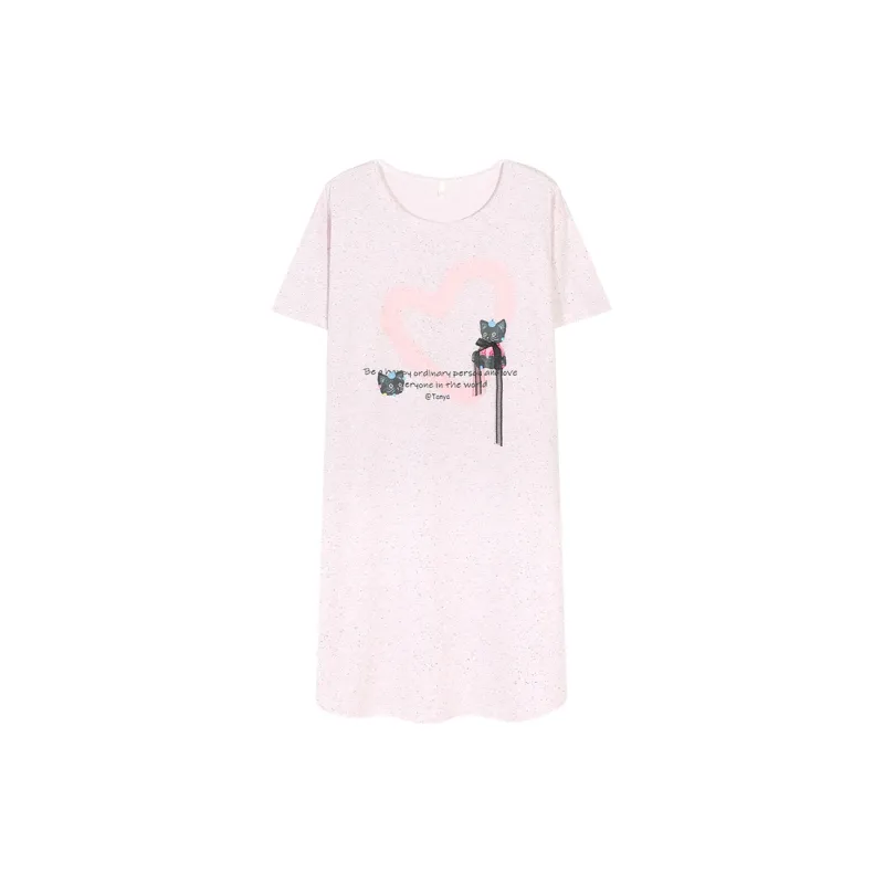 XIAFENYAN Nightgown Women's Light Pink-0