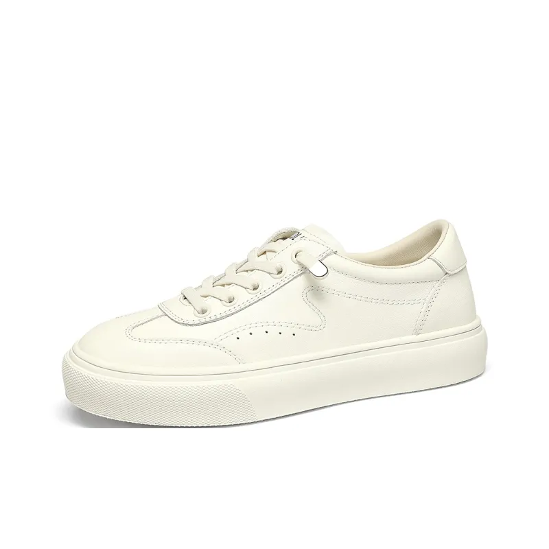 GOLDLION Low Top Skateboard Shoes Women's Ecru-1