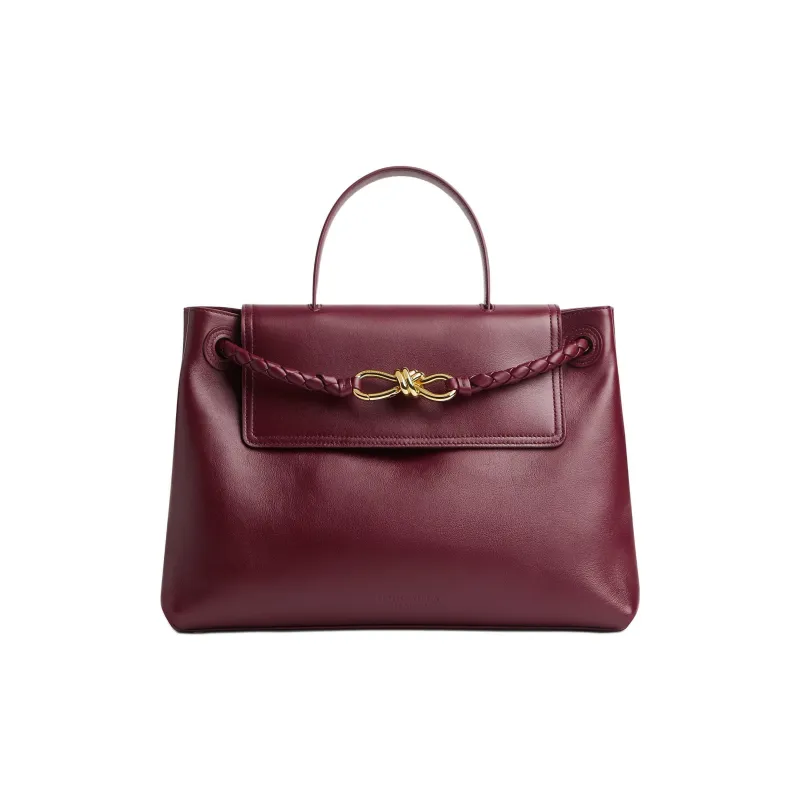 Bottega Veneta Calfskin Tote Bag, Shopping Bag, Shoulder Bag, Crossbody Bag, Handbag Medium Size Women's Burgundy-0