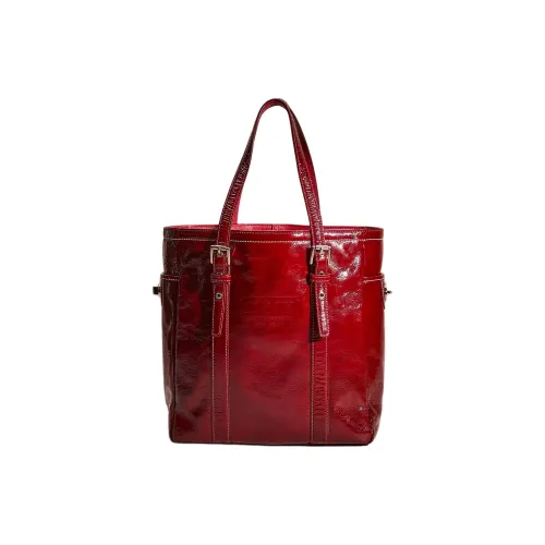 COACH Gallery Leather Tote Bag Shopping Bag Handbag Shoulder Bag Medium Size Women's Red