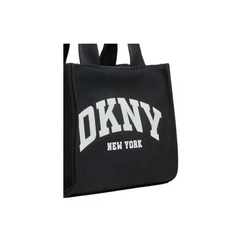 DKNY 100% Cotton Tote Bag Shopping Bag Shoulder Bag Crossbody Bag Handbag Small Size Women's Black-3