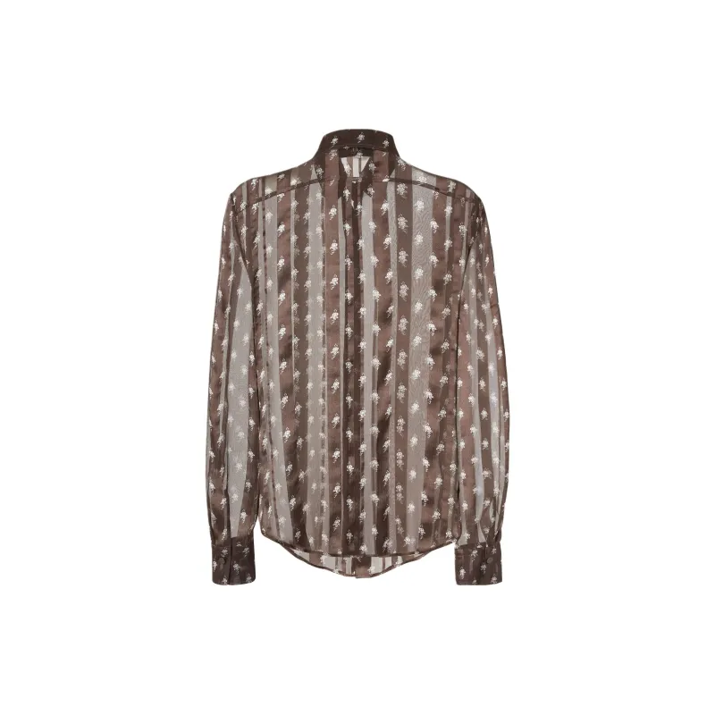 FENDI Floral Printed Semi Sheer Shirt-1