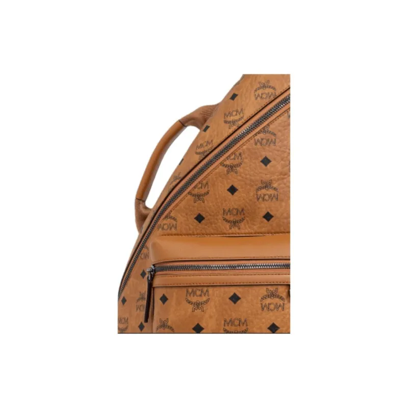 MCM ArenVisetos Canvas Shoulder Bag, Crossbody Bag, Sling Bag Medium Size Women's Cognac-3