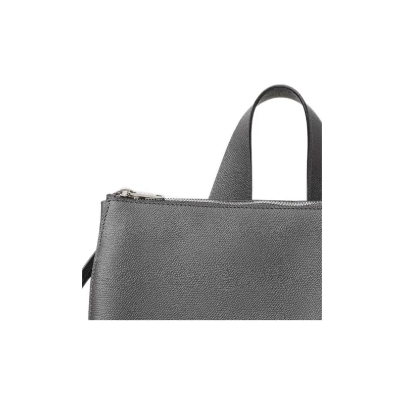 Valextra Cow Leather Backpack Unisex Smoky London Gray-4