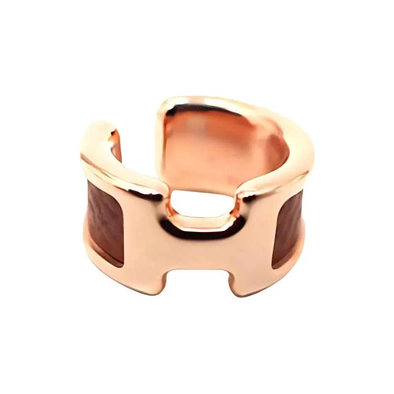 HERMES Rose Gold Plated Earrings Women's Pink Gold-0