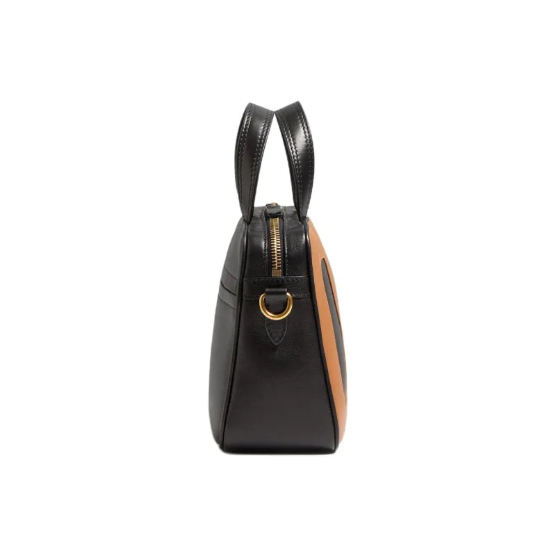 Valentino Sheepskin One Shoulder Handbags Mini Women's Black & Brown-2