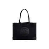 TORY BURCH Ella Fabric Tote Bag Shopping Bag Shoulder Bag Handbag Medium Size Women's Black