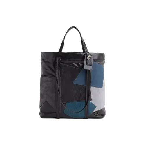 COACH HALL Leather Tote Bag, Shopping Bag, Handbag Large Size Women's Black