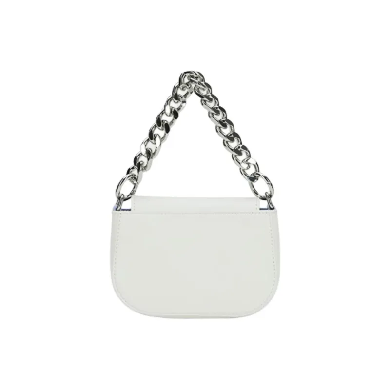 FANSIZHE Jeans Couture PU Synthetic Leather Handbag Women's White-3