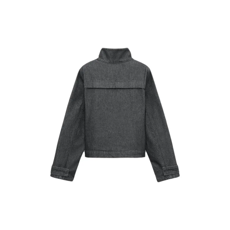 ZARA ZW Series Jackets Coats Women's Coal Gray-1