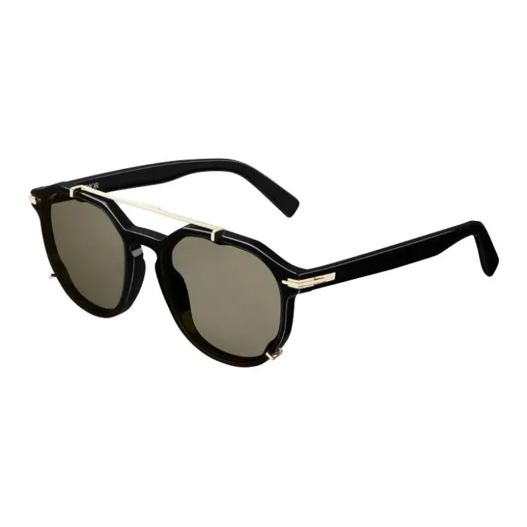 DIOR Acetate Oval Sunglasses Unisex Black-0