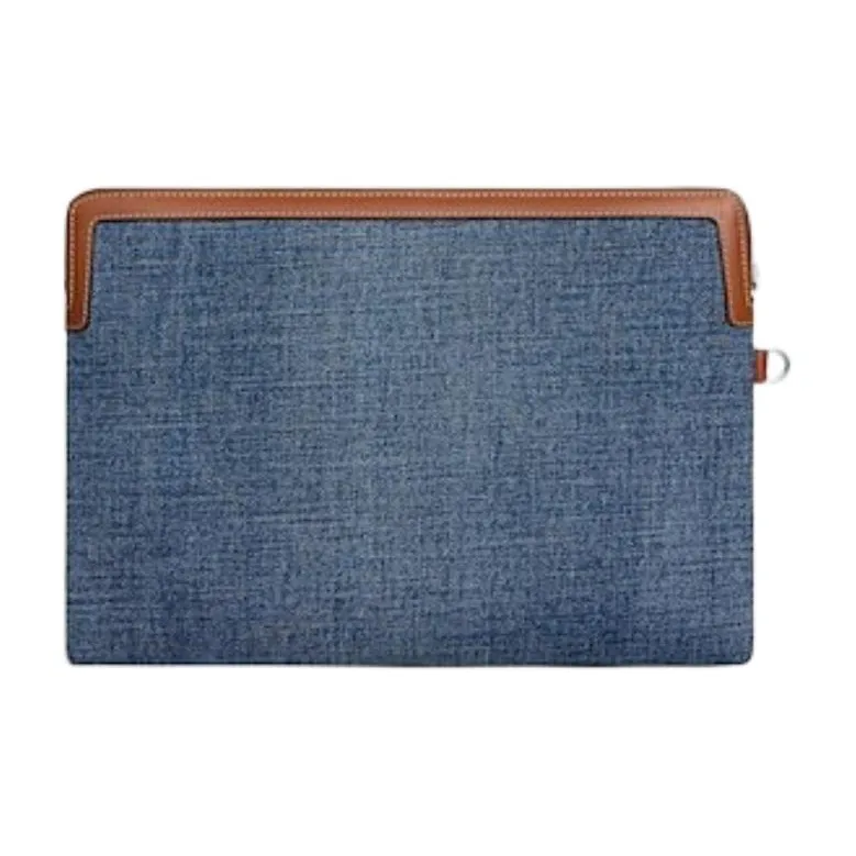 CELINE Denim Clutch Small Size Women's Blue-3