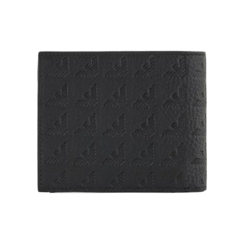 EMPORIO ARMANI Cow Leather Wallet Unisex Black-1