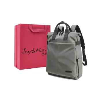 Joy&Mario Fabric Backpack Regular Unisex Camel Gray/Classic Black