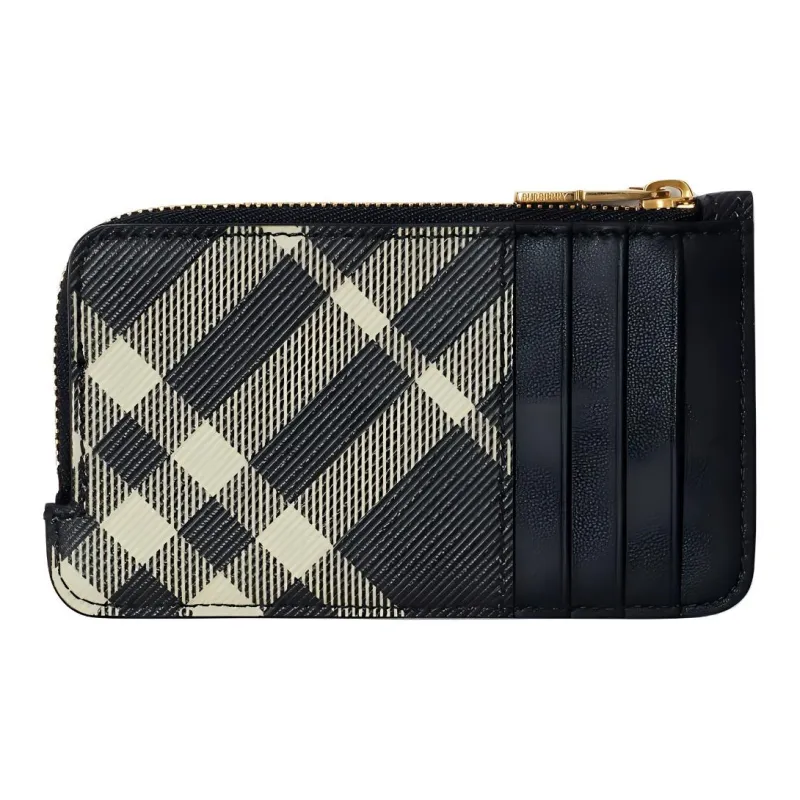 Burberry Polyester Card Holder Women's Black & Printed Fabric-0