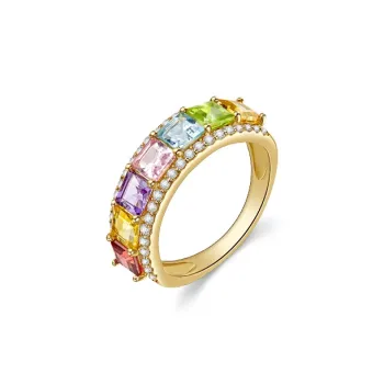 IL&CO. Natural Colored Gemstones Rings Women's