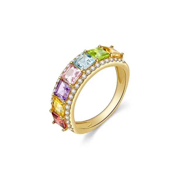 IL&CO. Natural Colored Gemstones Rings Women's-0