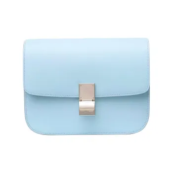 CELINE Classic Bo Cow Leather Block Bag Shoulder Bag Crossbody Bag Medium Size Women's Sky Blue
