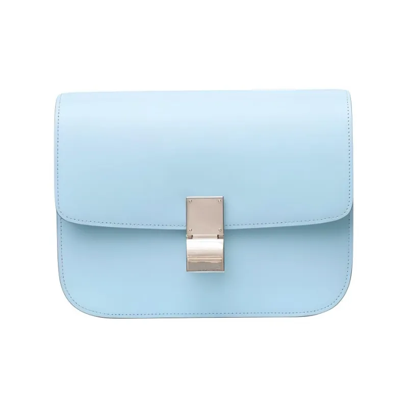 CELINE Classic Bo Cow Leather Block Bag Shoulder Bag Crossbody Bag Medium Size Women's Sky Blue-0