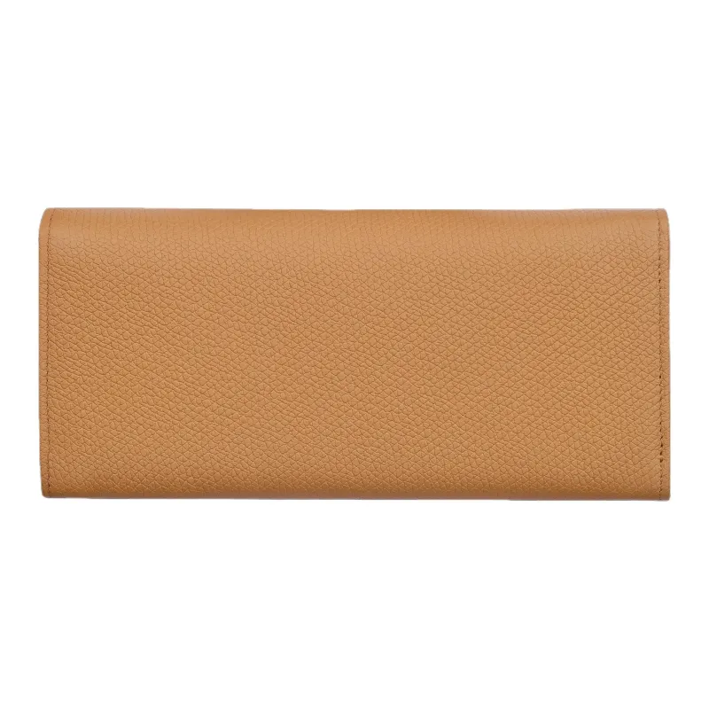 LONGCHAMP Le Roseau Cow Leather Wallet Women's Walnut-1