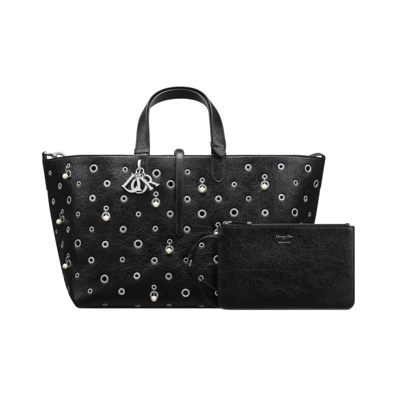 DIOR Toujours Cow Leather Handbag Women's Black-1
