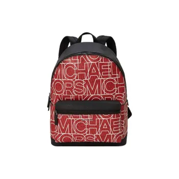 MICHAEL KORS MK Cooper Fabric Backpack Medium Size Men's Black & Red