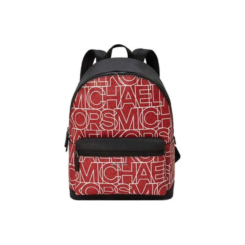 MICHAEL KORS MK Cooper Fabric Backpack Medium Size Men's Black & Red-0